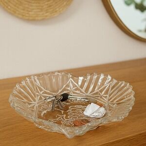 1960s Federal Glass Pioneer Clear Pressed Glass Serving Dish